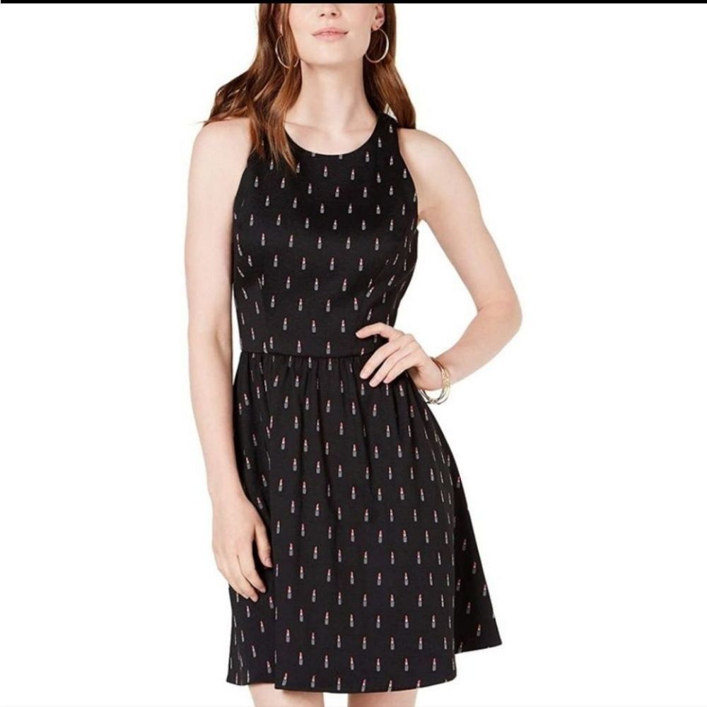 Maison Jules Dress Sleeveless Fit Flare Party Kiss Black Lipstick Pattern 4 / S‎